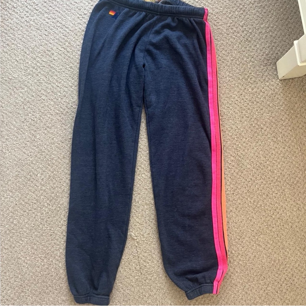 Aviator Nation Navy 5 stripe sweatpants
